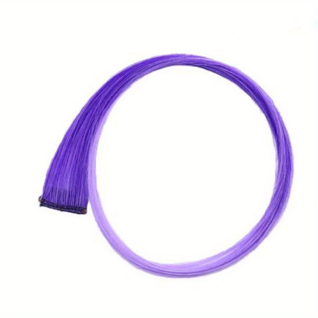 5pcs Colored Hair Extensions Synthetic Straight Rainbow Hair Piece