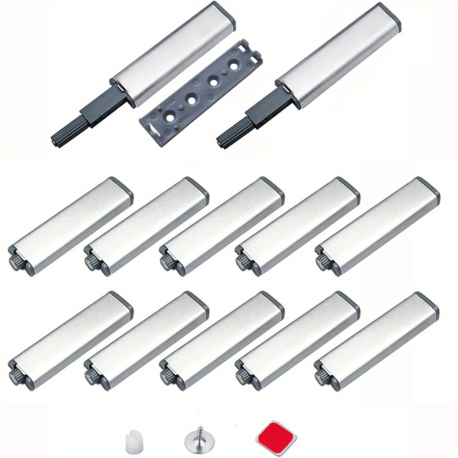 6/10/12pcs Magnetic Push Latches For Cabinets, Leiry Push To Open Cabinet,  Hardware Push Touch Latch, Kitchen Door Push Release, Latch For Drawer Clos