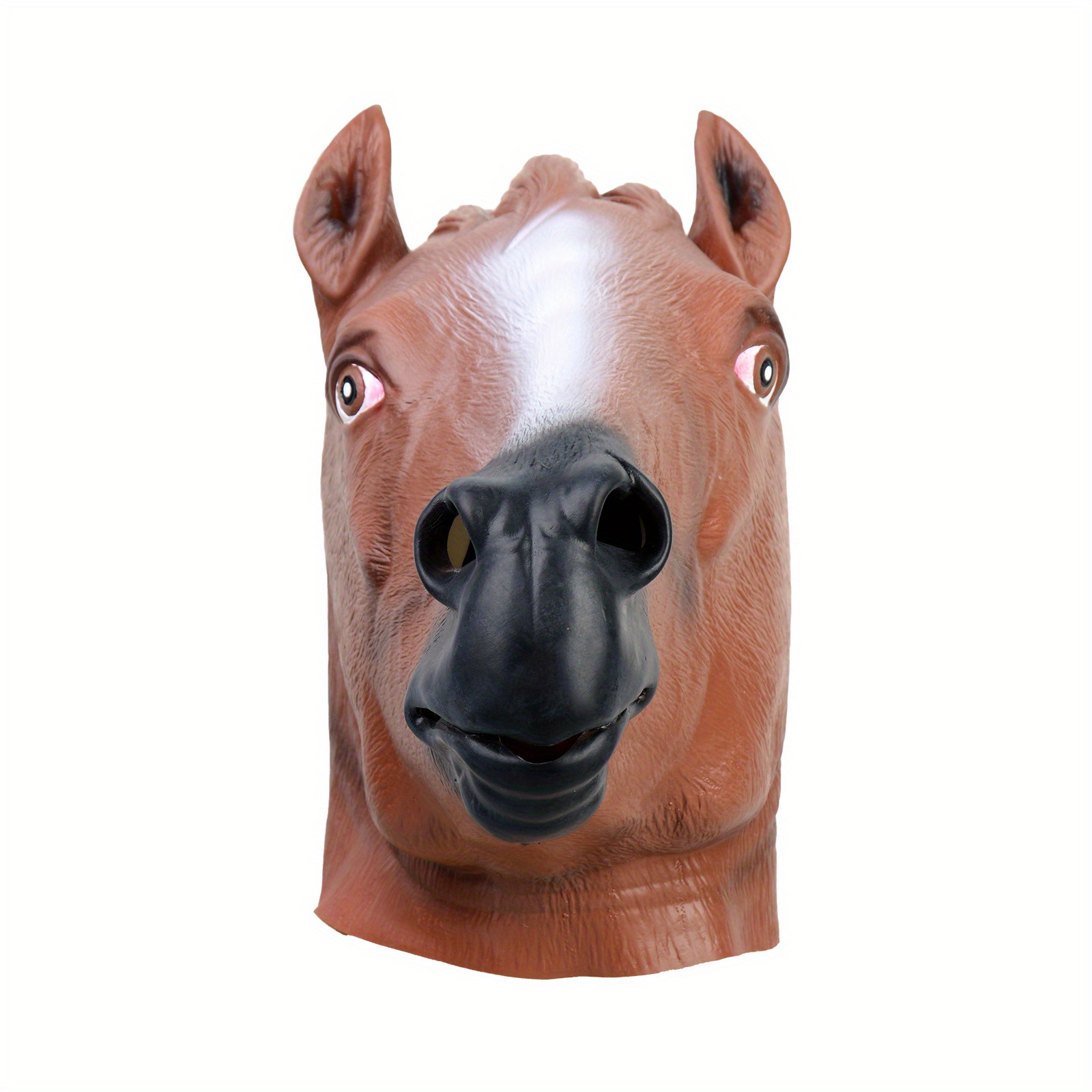 1pc Máscara Cabeza Caballo Látex Hombres, Disfraz Fiesta Festival Cabeza  Animal, Cabeza Caballo Marrón Látex, Nuevos Suministros Fiesta Halloween, Compre , Ahorre