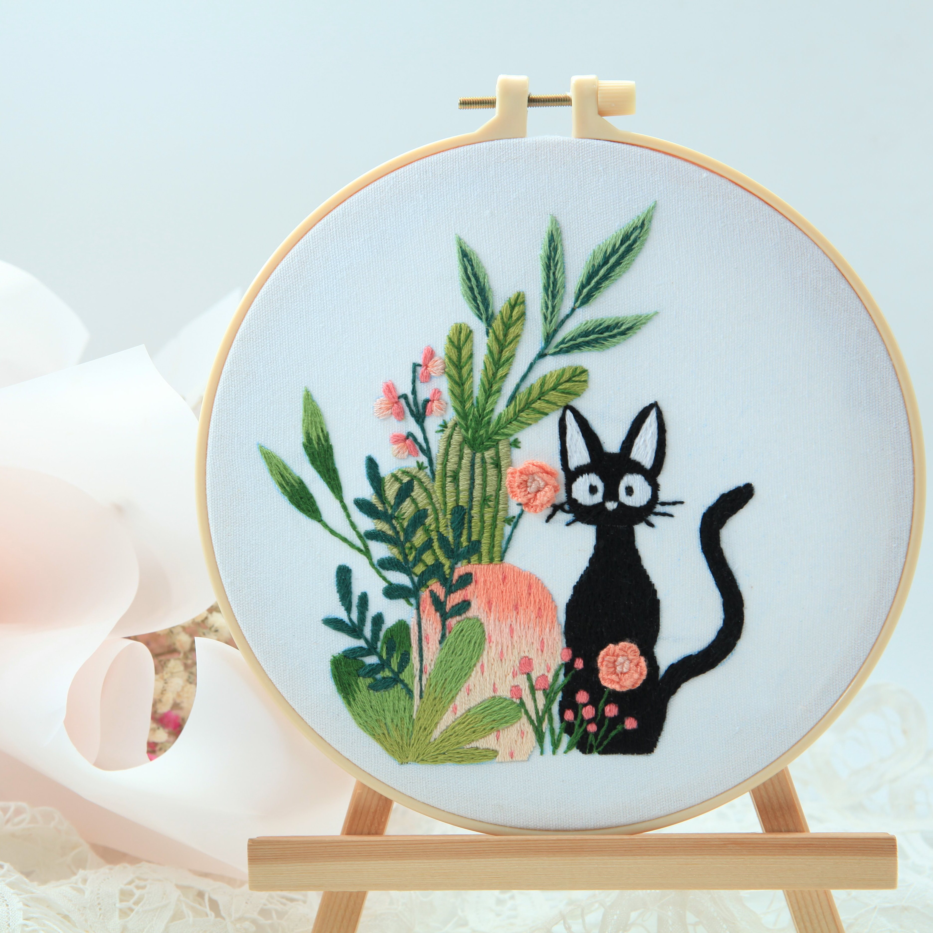 Cat Theme Embroidery Kit For Beginners, Cat Pattern Adults Cross
