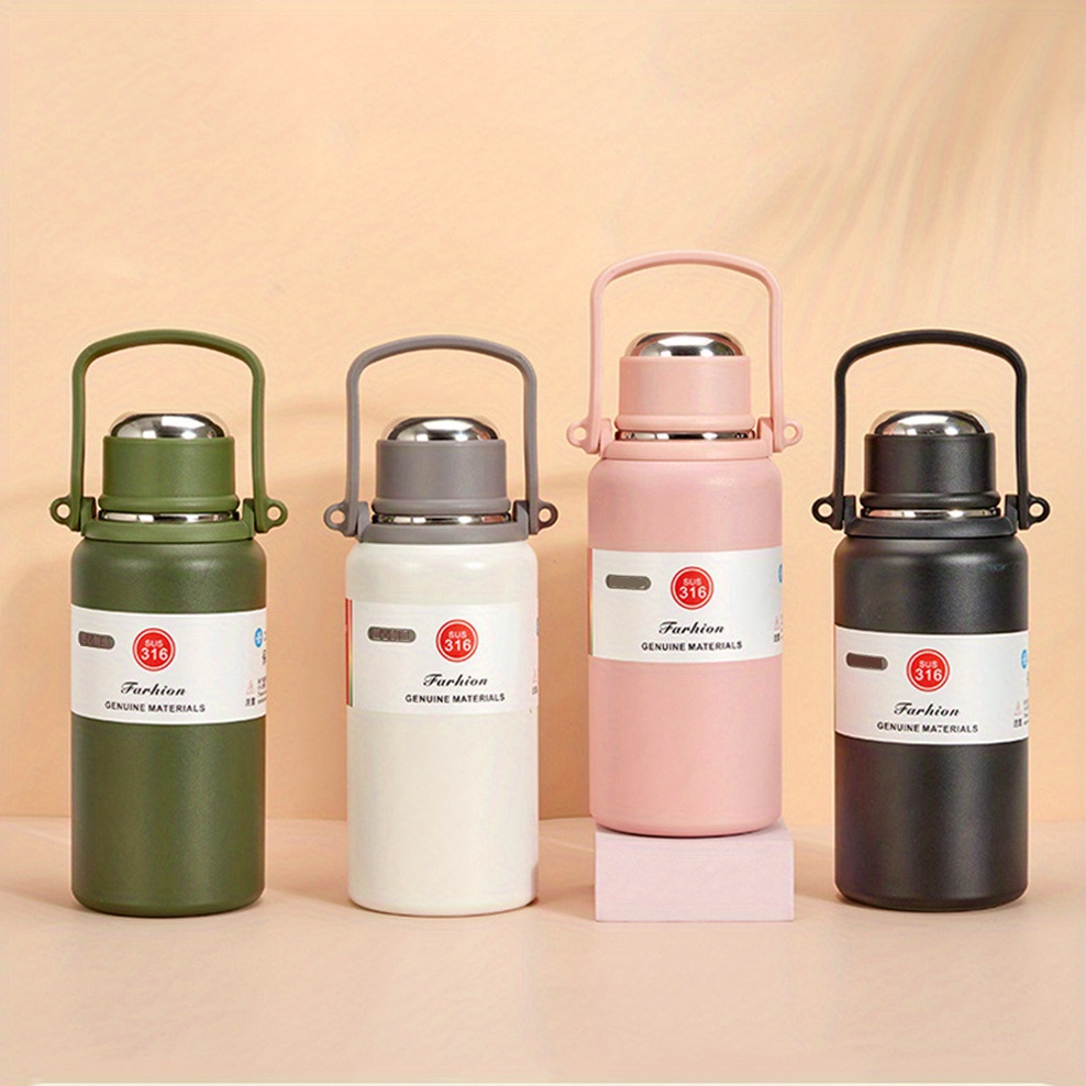 Vacuum Flask Stainless Steel Thermos w/Carrying Handle and Strap (800ML)