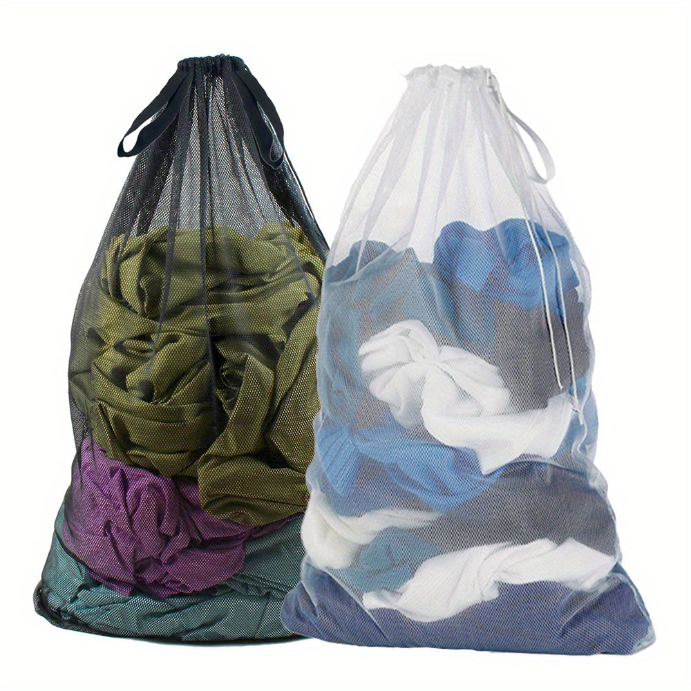 Large Mesh Laundry Bag with Drawstring Closure