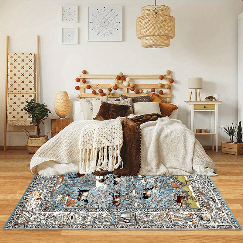 Vintage Boho Round Area Rug, Waterproof, Stain Resistant, Anti Slip Soft  Imitation Cashmere Carpet, Suitable For Bedrooms, Living Rooms,  Restaurants, Bathrooms, Corridors, And Laundry Rooms - Temu