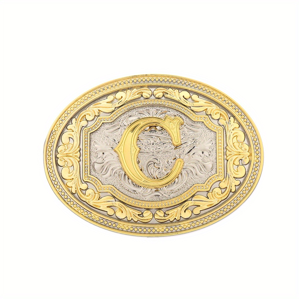 Embossed Letter Belt Buckle for Men