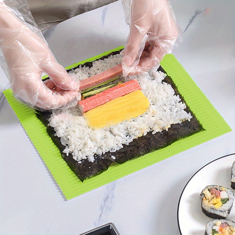 1pc Bamboo Sushi Rolling Mat, Rice Ball & Maker Set For Diy Sushi, Includes  Mat, Pad And Sticks