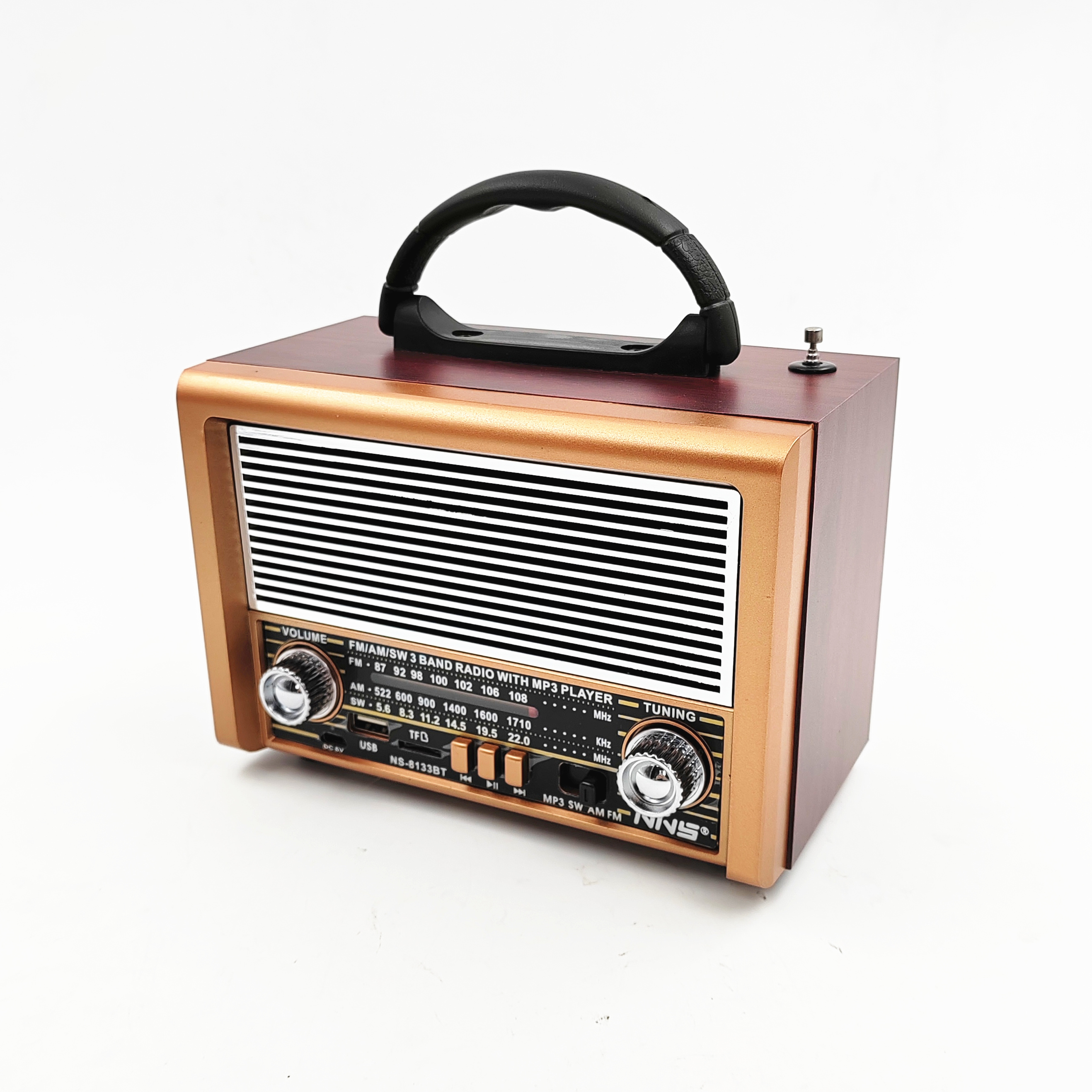 Wooden Retro Radio, Am Sw Fm Radio, Wireless Bluetooth Speaker, Mini Audio  Outside Loud Volume Compatible With