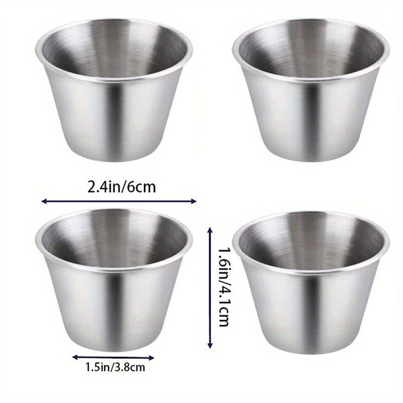 Biioistle sauce cups reusable portion condiment containers small ramekin  dipping sauces round bowls butter warmer small stainless steel bowl ramakan  metal ramekins syrup salsa (Style01) - Yahoo Shopping