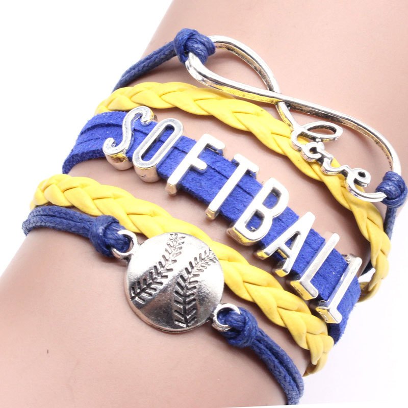 Softball hot sale charm bracelet