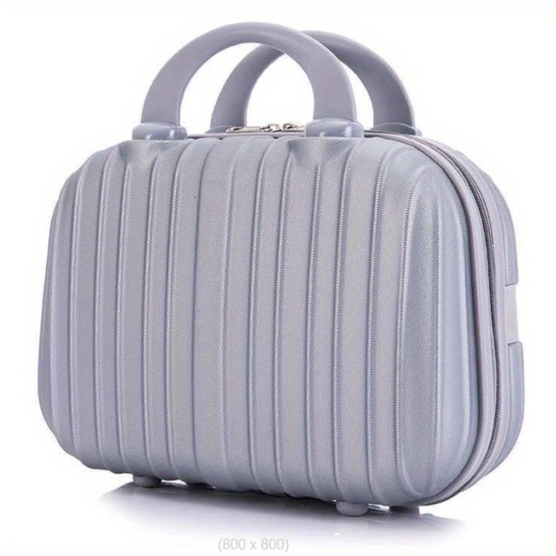 Maleta pequeña de viaje de 14 pulgadas, equipaje cosmético, maleta de cuero  ligera para mujer, mini caja de almacenamiento (color blanco)