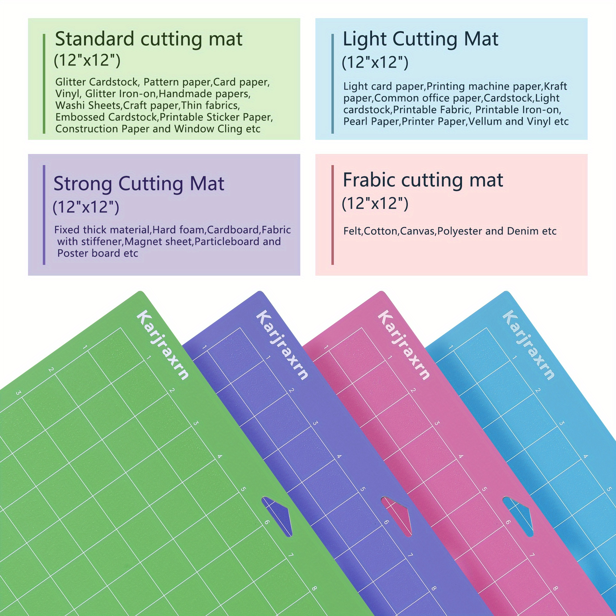 DesignTec - Kit tapetes de corte Cricut 30,5 x 61 cm, 3 unidades surtidas