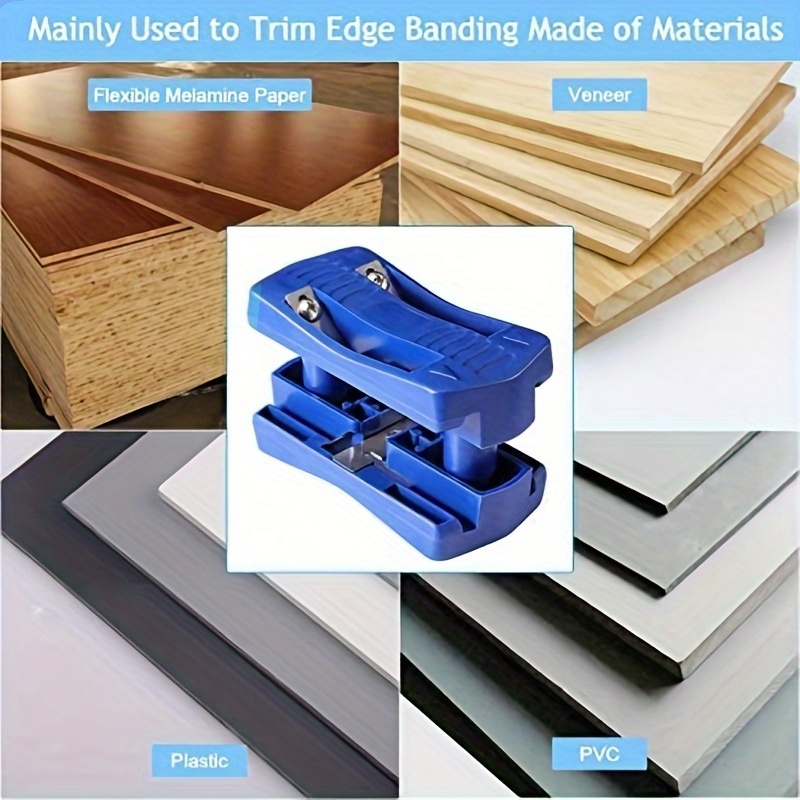 Protoiya Edge Banding Trimmer Manual Edge Band Cutter Woodworking Tool with  Spare Blades for Melamine Paper Wood Plastic PVC Supported Trimming