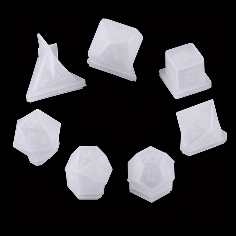 Moldes de silicona para resina, dados digitales de juego de silicona, 7  formas, filete de dados cuadrados, triangulares, molde de fundición de  resina