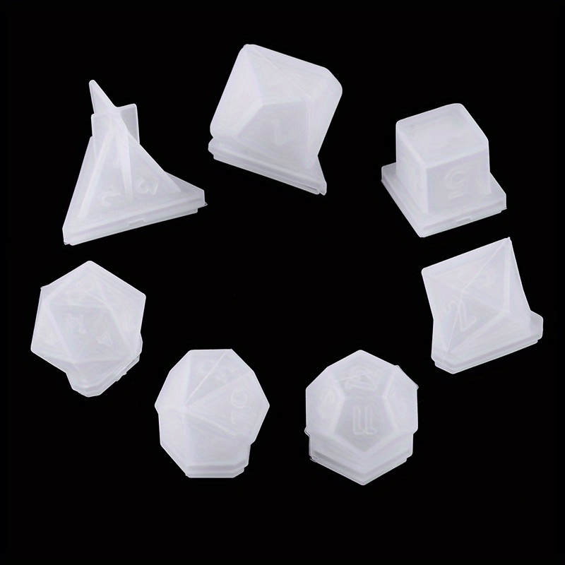 7Pcs DIY Dice Fillet Square Triangle Dice Epoxy Mold Digital Game