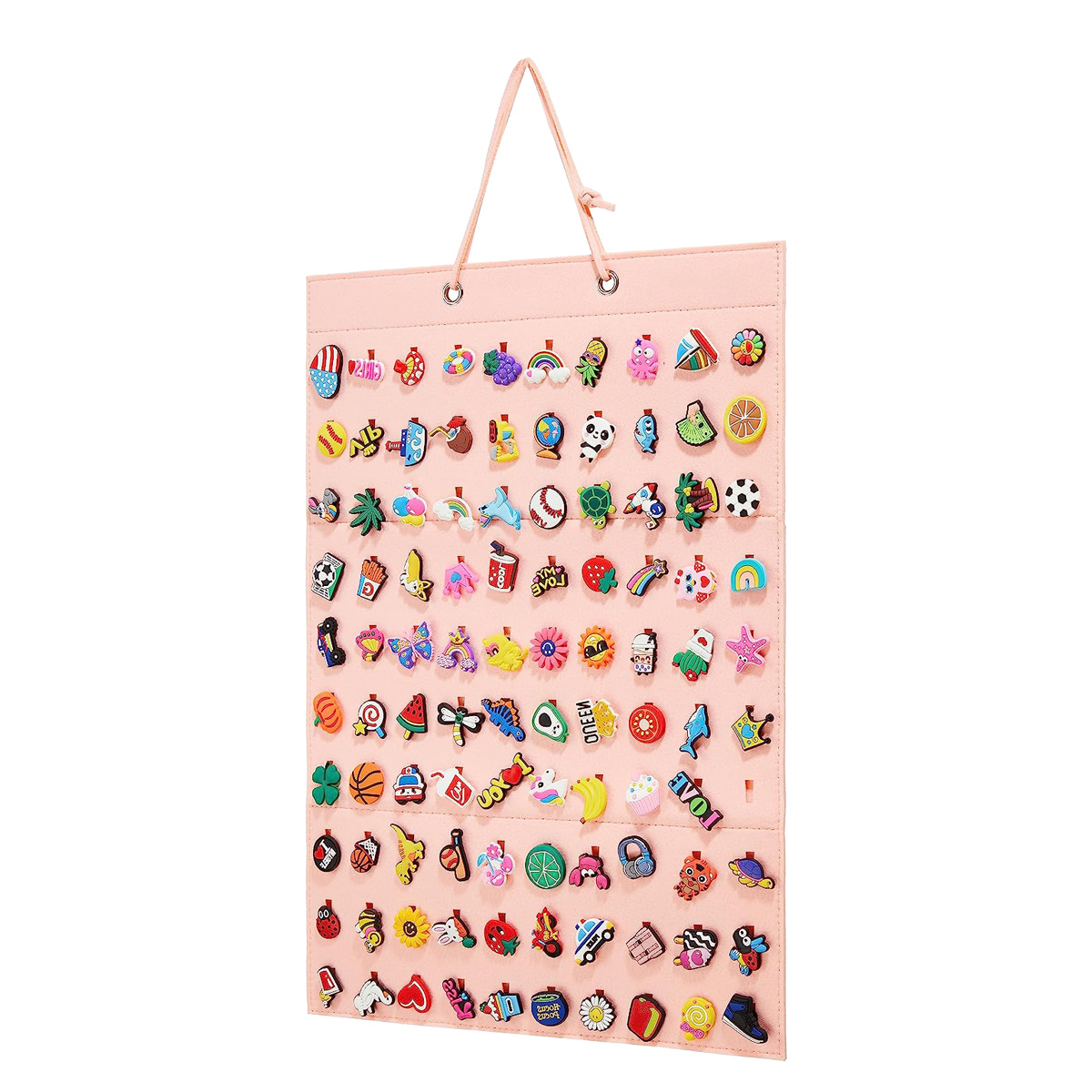  HUHYNN Shoe Charms Organizer, Hanging Shoe Charms Holder  Organizer with 100 Holes for Crocs Charms Holder, Wall Mounted Shoe Charm  Display, Holding up to 100pcs(No Accessories Included) (Beige) : Clothing,  Shoes
