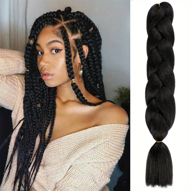 Synthetic Braiding Hair Braid In Hair Extensions Braids Hair - Temu