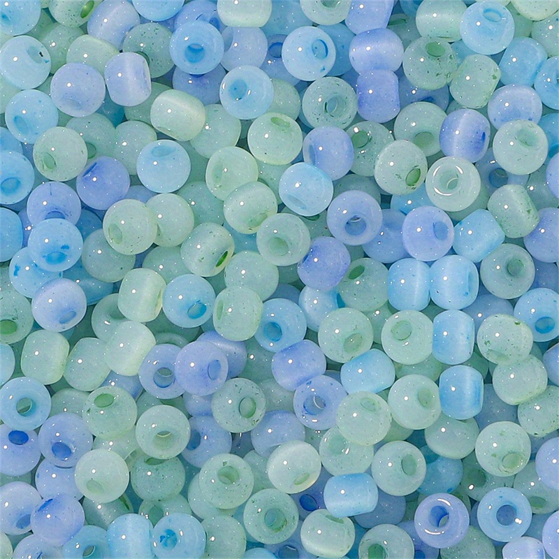 Handmade Cat Eye Jade Ice Glass Rice Beads For Diy Jewelry - Temu