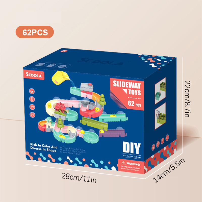 62PCS Bath Toys for Kids Ages 4-8 Duck Slide Bath Toys Wall