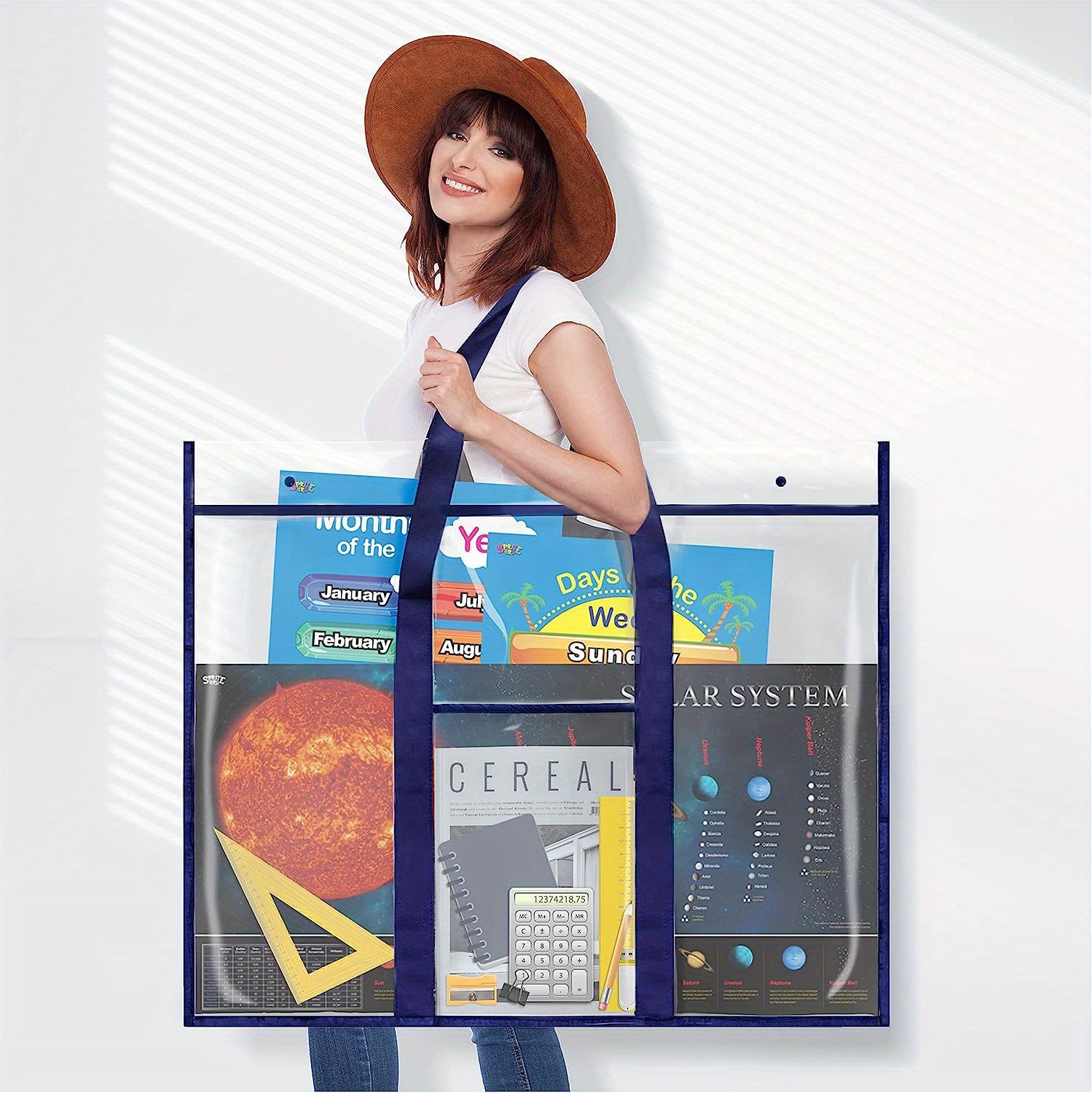 Oversized Clear Bag Bulletin Board Poster Storage Bag Large Temu