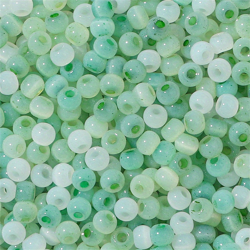 Handmade Cat Eye Jade Ice Glass Rice Beads For Diy Jewelry - Temu