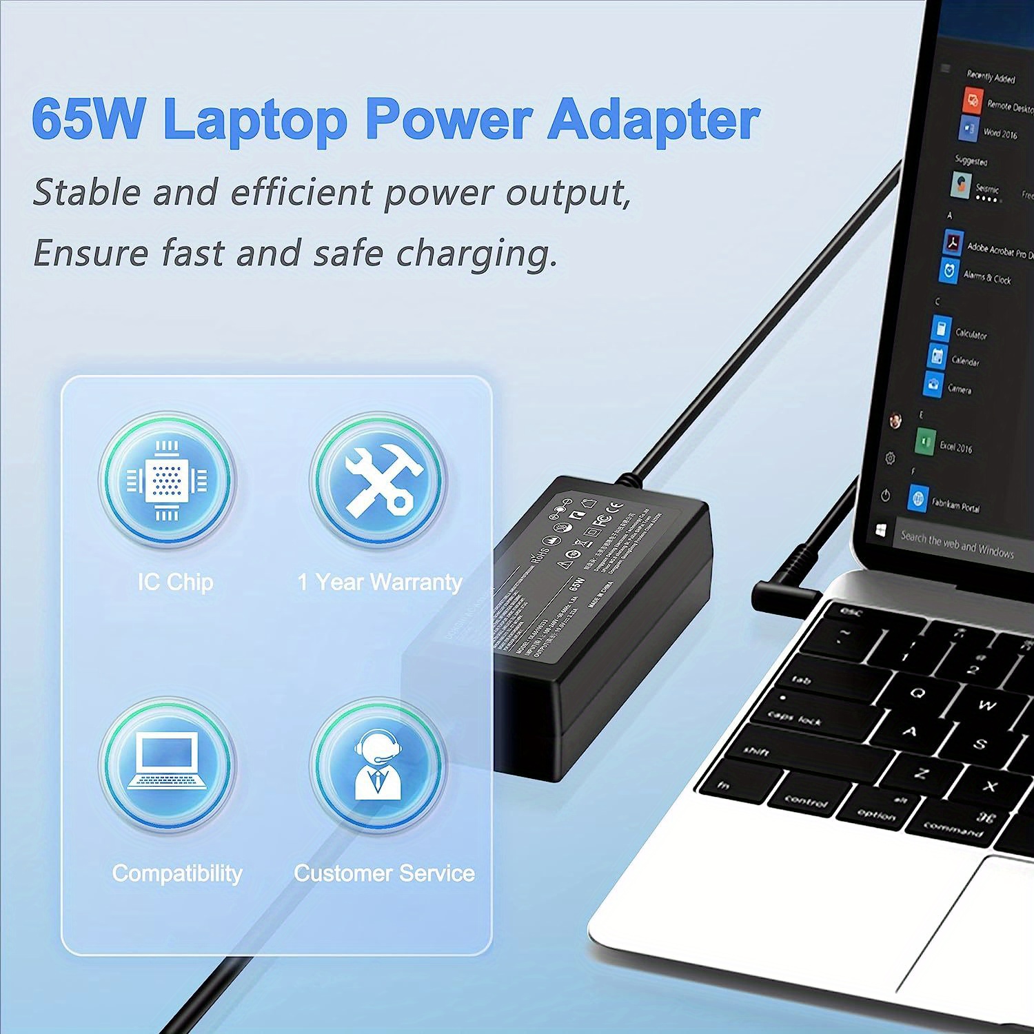 65W 45W USB C Chargeur pour Lenovo ThinkPad/Chromebook/IdeaPad/Yoga Type C  Adaptateur pour HP EliteBook X360 pour Dell XSP 9250 Latitude 5420 ASUS  Acer Portable pour Adaptateur Secteur Universel : : Informatique