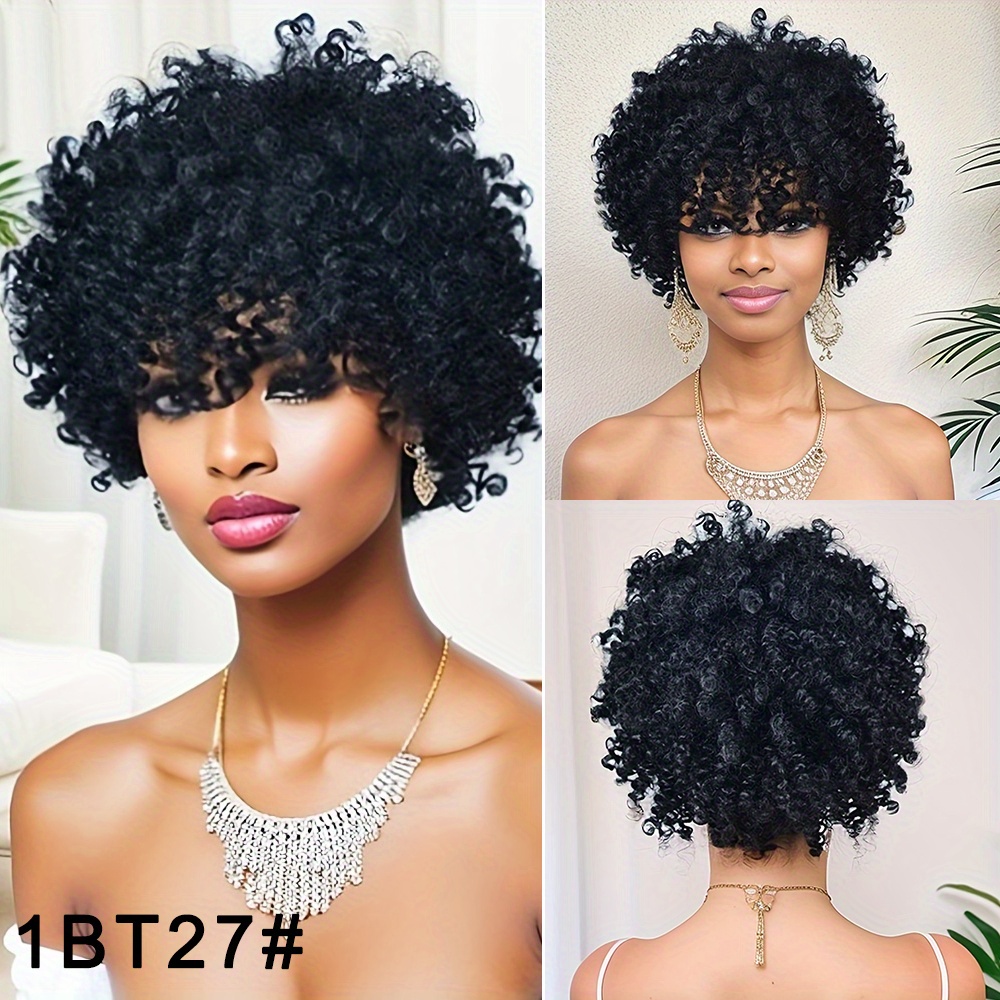  GUSYBG pre plucked wigs long brown wig short natural wigs for  black women hair curly black wig afro ponytail for black women stuff under  5 dollars for teen girls 
