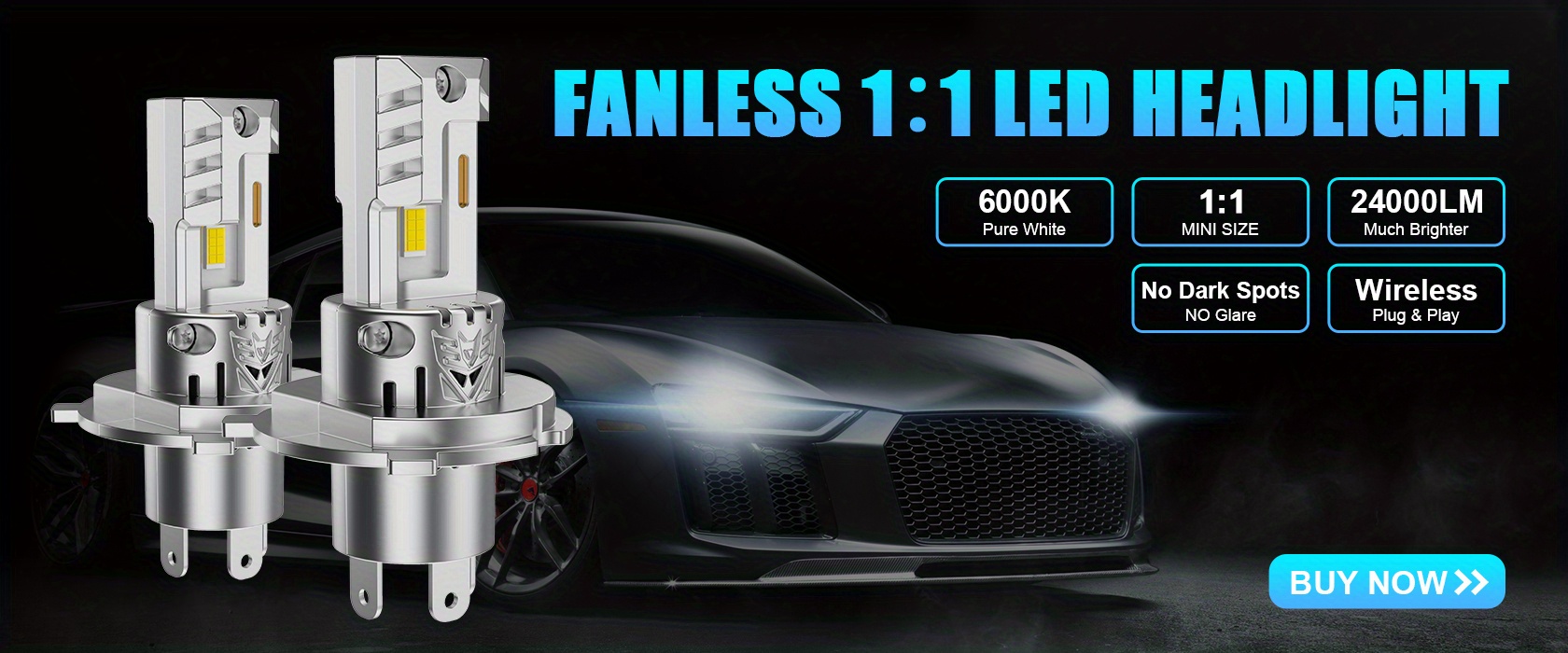 Kaufe LED H4 9003 Autoscheinwerfer H4 Hi-Lo Mini-Projektorobjektiv  Auto-Styling-Scheinwerferlampen 6000K 8000LM Fokussiertes Licht Y6