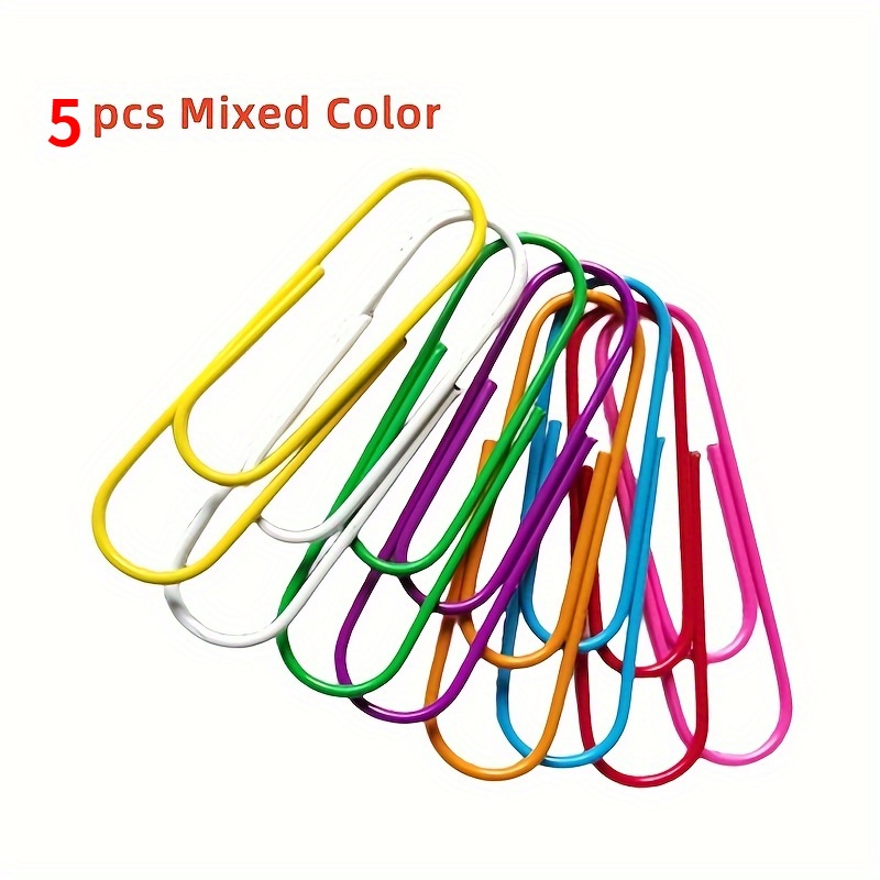 4 Mega Large Multicolored Jumbo Coated Paper Clips Extra - Temu