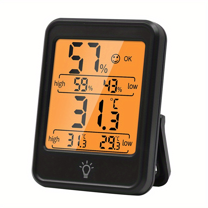 LIORQUE Igrometro Digitale Termometro Ambiente Interno Misuratore di umidità  e Temperatura per Casa e Ufficio, Record di Valore Massimo e Minimo  (Batteria Inclusa)