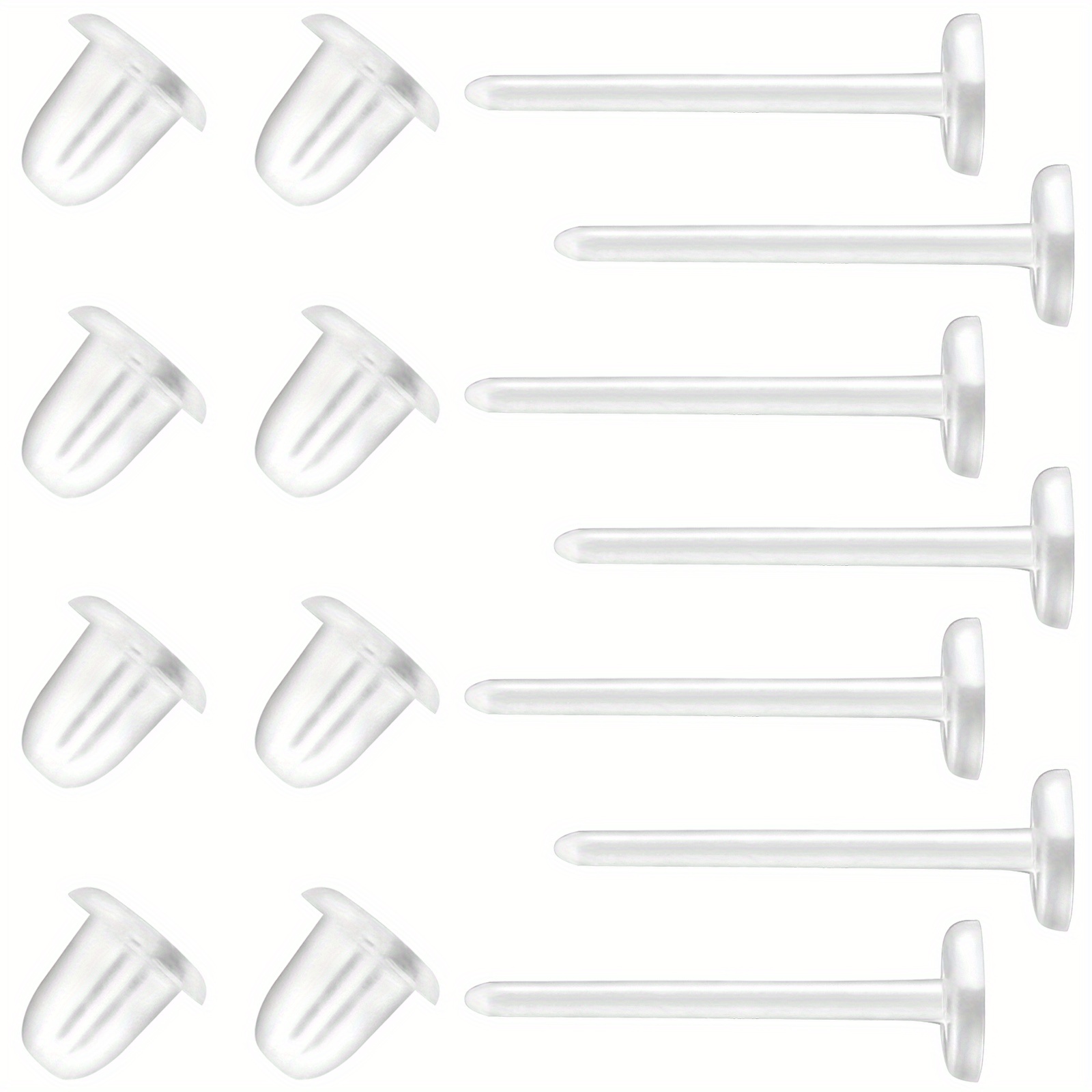 Clear Plastic Earrings -Retainer/School/Sports/Cartilage-Fast 1st class  Delivery