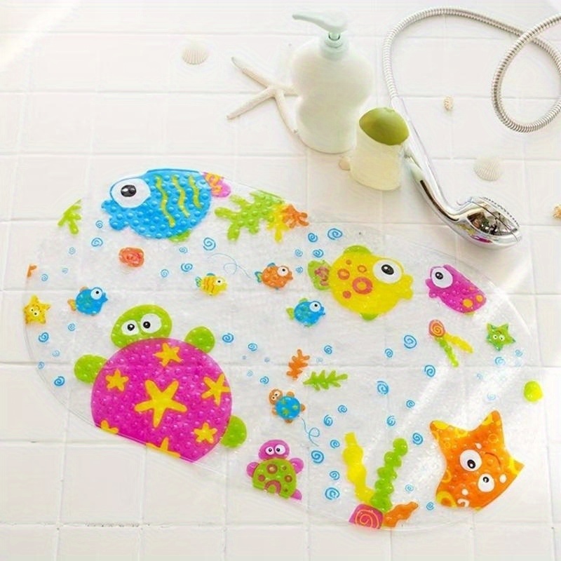 1pc Pvc With Cute & Paw Non-slip Shower - Quick-dry Bathtub Floor Mat For,, Pets, (bathtub & Shower)
