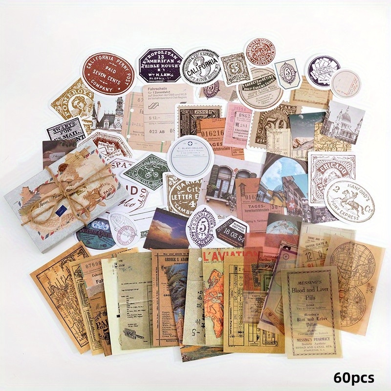 Retro Vintage Decorative Stickers Scrapbooking Label Diary - Temu