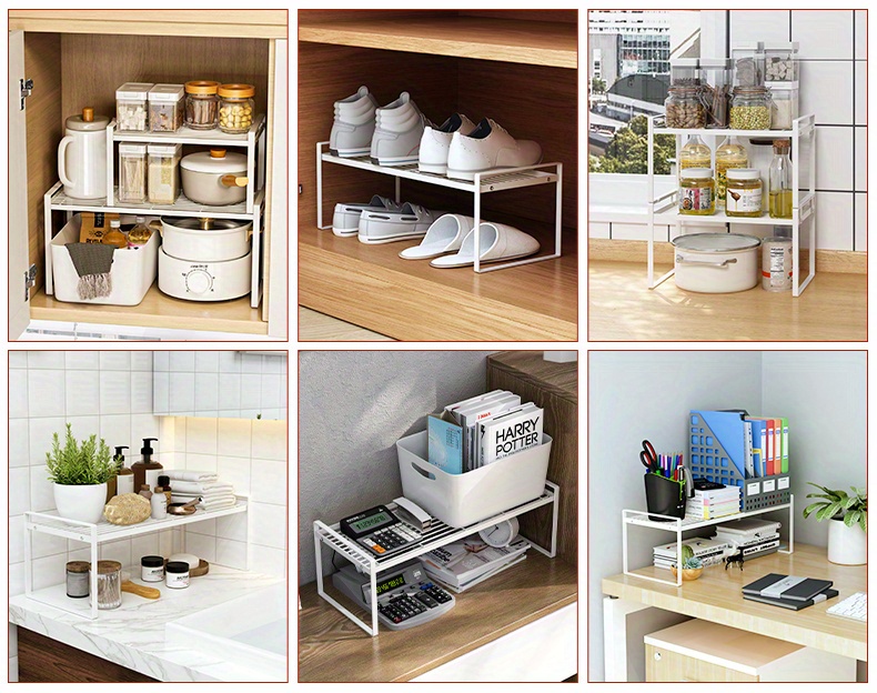  YRHH Estante de armario de cocina, estante de almacenamiento  extensible independiente, estante de almacenamiento para gabinetes de  cocina, encimeras, despensa : Hogar y Cocina