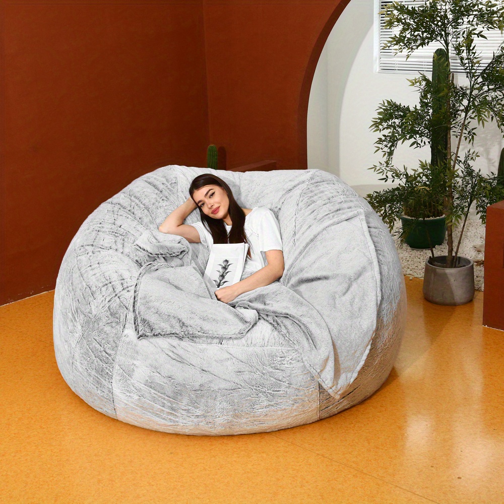 Bean Bag Chair Cover Large Circular Soft Fluffy Cover For - Temu