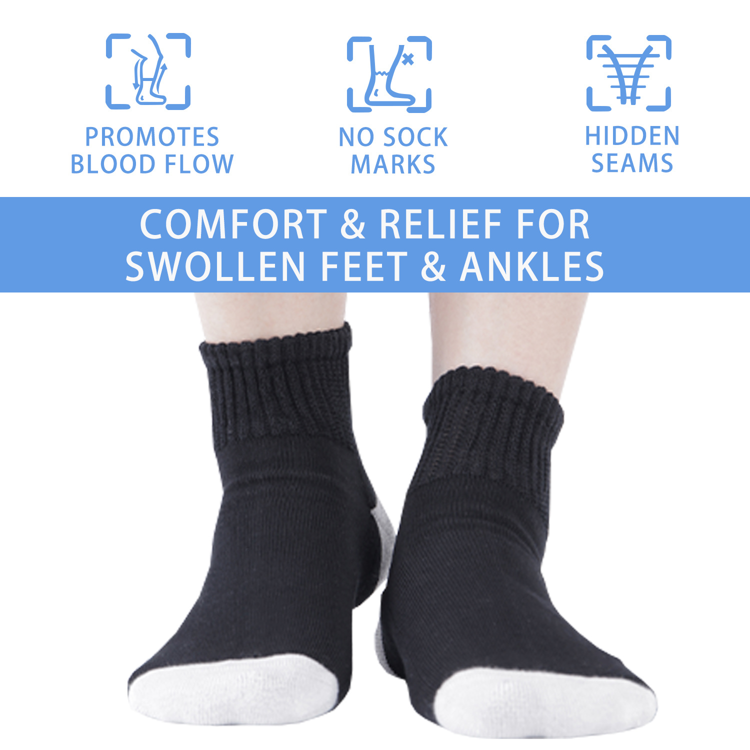 Diabetic Ankle Socks Wide Loose Stretchy Seamless Toe Non Temu