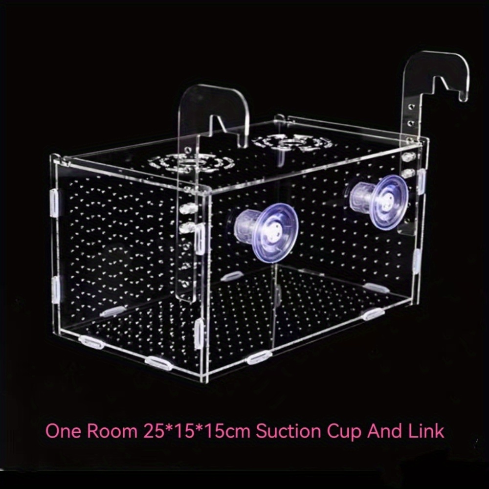 1pc Aquarium Incubator Net Fish Shrimp Isolation Box, Small Fish Tank Nylon  Net Breeding Box, Fish Fry Incubator Separation Net With Suction Cup And