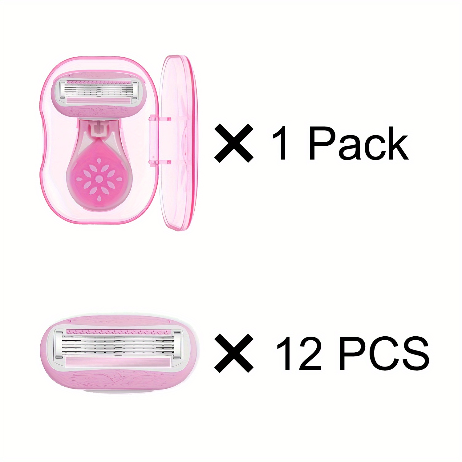 5-Layer Pink Drop Shaped Women's Shaving Razor with Storage Box