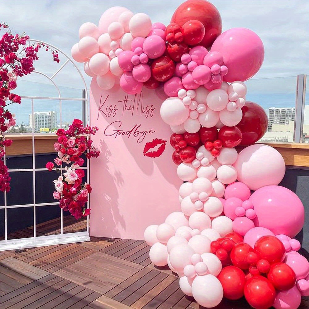 Kit de arco de guirnalda de globos de San Valentín con globos de corazón  rosa y rojo o decoración de fiesta de compromiso boda – Yaxa Colombia