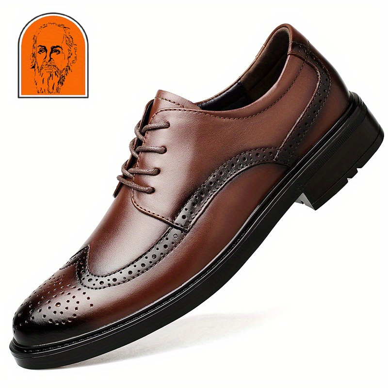 LMUIPMAA Scarpe Abito Formale Business Per Uomo Derby In Pelle Sintetica Oxford Brogue Scarpe Da Sposa,Blu,38 EU - Foto 10