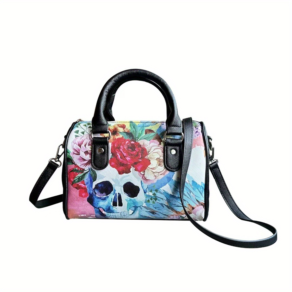 Niche Skull Pattern Messenger Bag, Flap Shoulder Bag For Halloween, Trendy Gothic  Bag - Temu