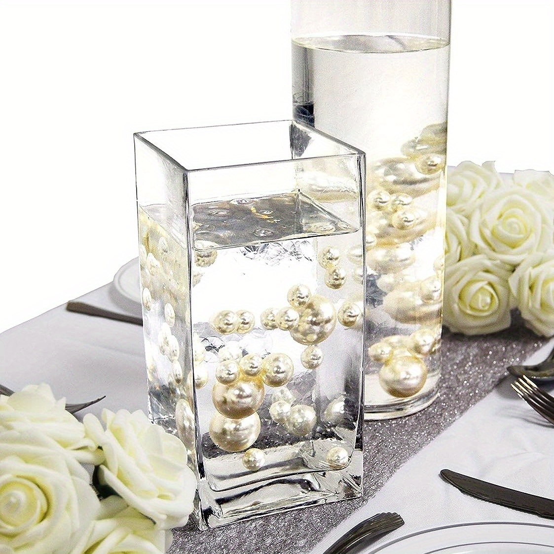 Floating No Hole Pearls - Jumbo/Assorted Sizes Vase Decorations Includes  Transparent Water Gels for Floating Vase pearl