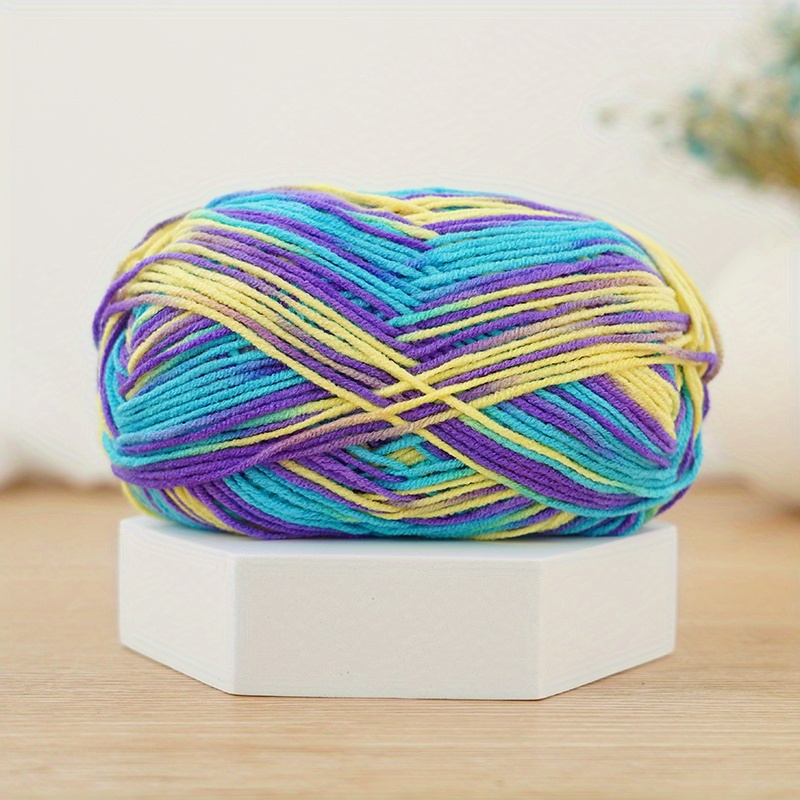 Knitting Project Yarn 3 Ply Color Gradient Yarn 50g Rainbow Wool Yarn Hand  Crochet Yarn Set Milk Cotton Thread Balls of Assorted Craft Kit Yarn