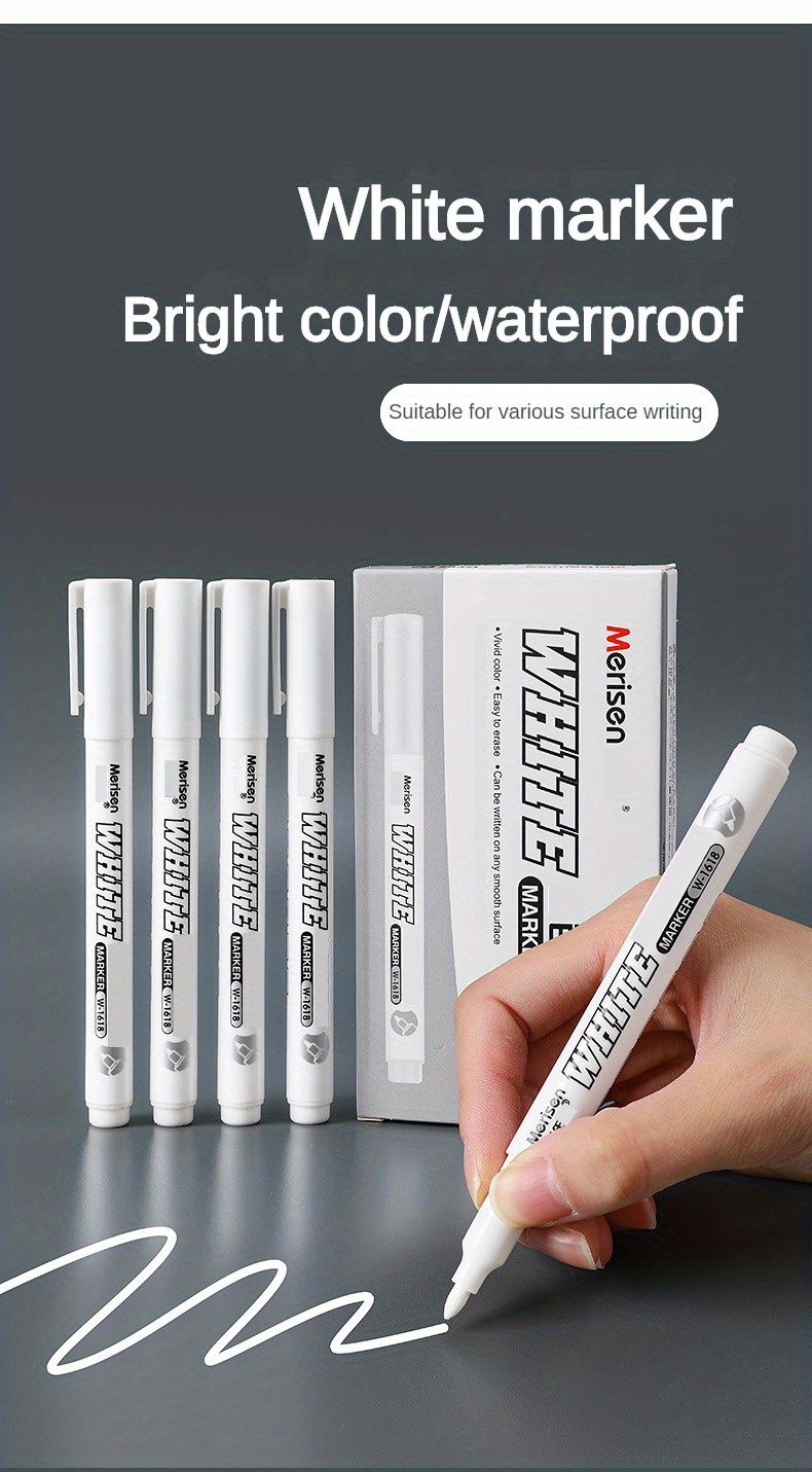 White Mark Pen Fine Head Does Not Fall Color Waterproof - Temu