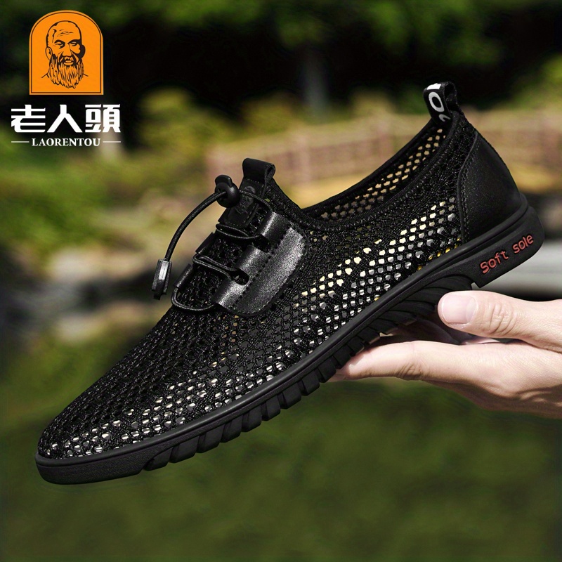Mens No Tie Outdoor Hiking Sneakers With Ventilation Holes Casual