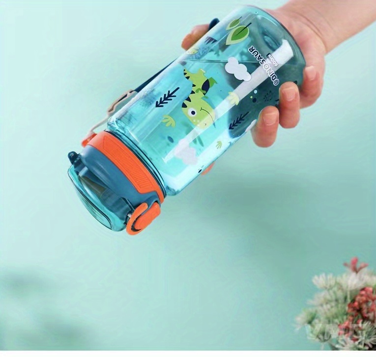 Portable Children's Cartoon Water Bottle With Bouncing Cover - Temu