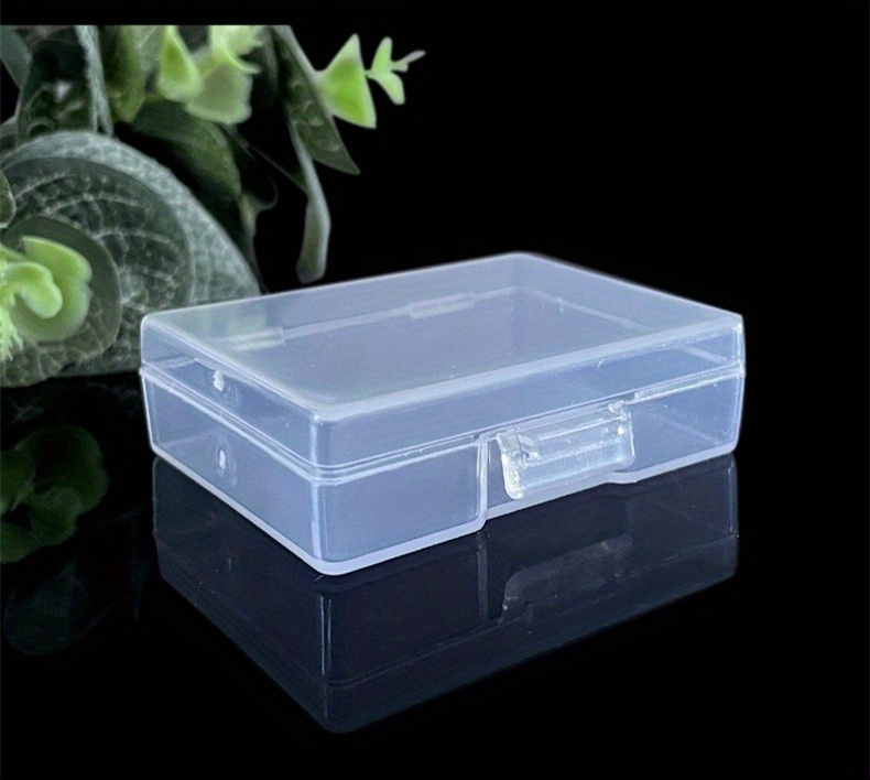 1pc High Transparent Storage Box, PP Plastic Small Box, Thickened Rectangle  Covered Jewelry Earrings Fishing Box, Tackle Accessories Product Packaging