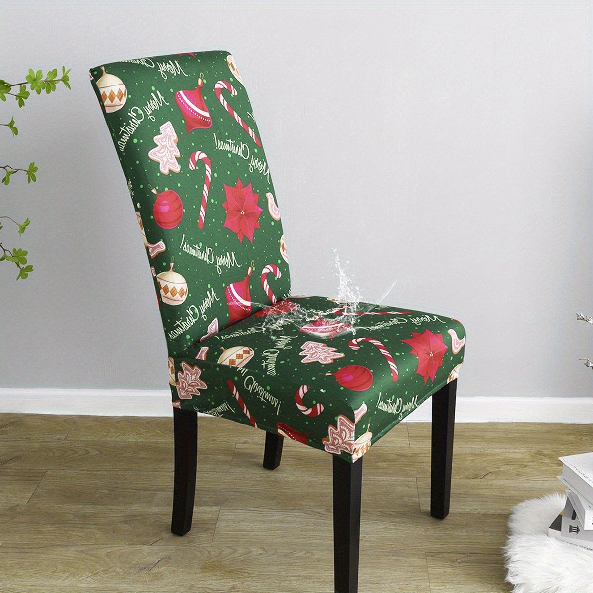 Dining Chair Slipcovers Christmas Bell Waterproof Chair Temu
