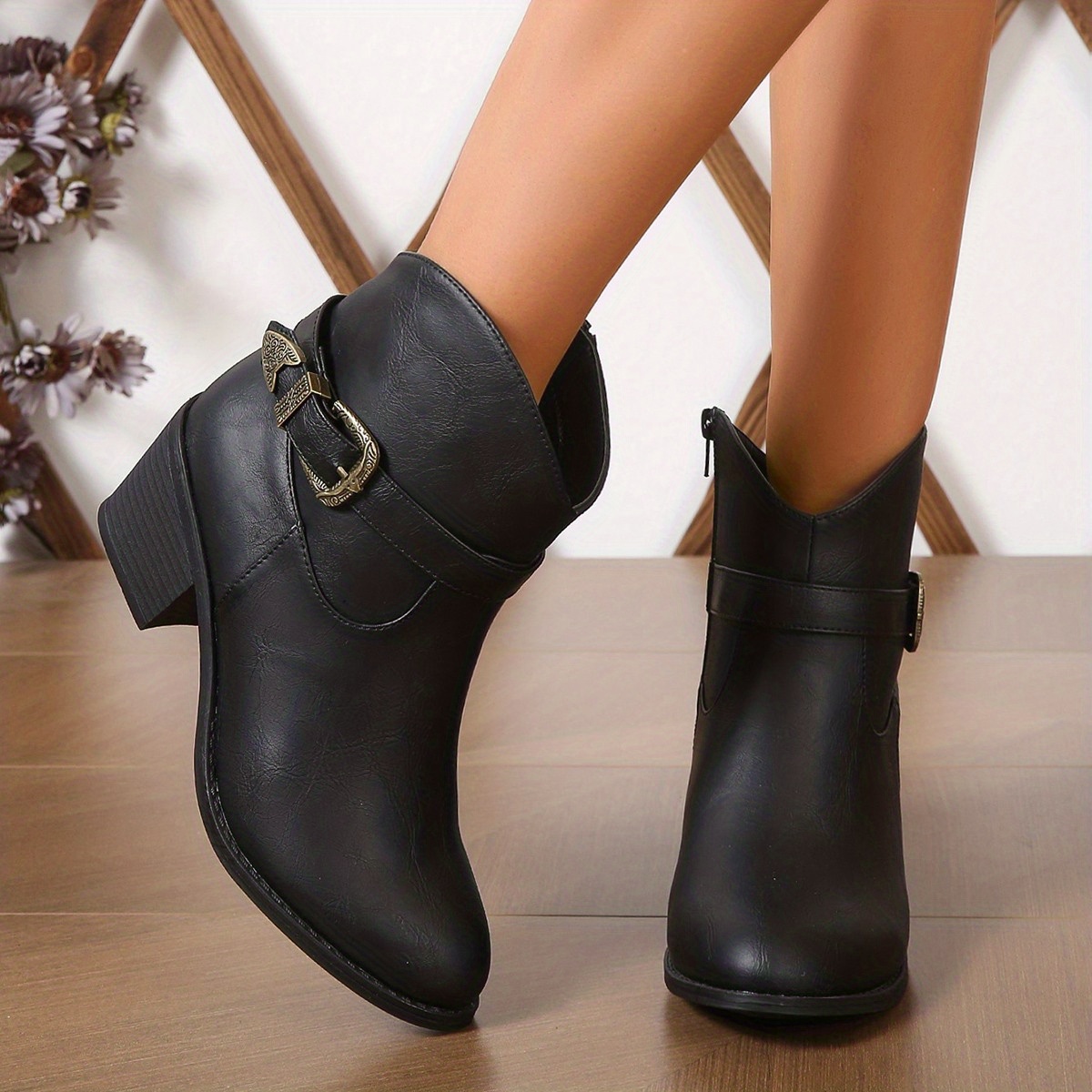 Zydeco pointy toe buckle booties sale