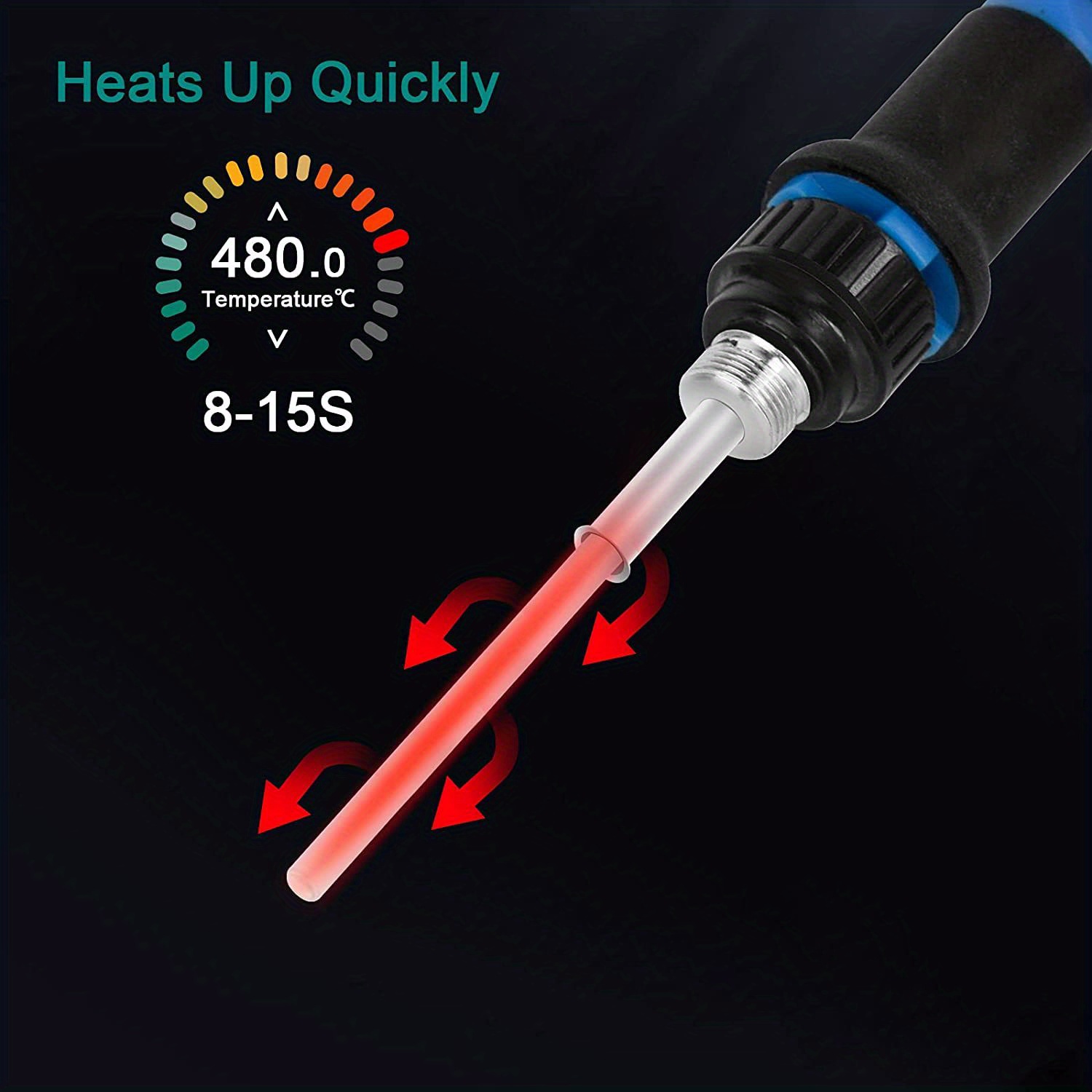 Set Of 8 80w Electric Soldering Iron Kit 180 480 Degree Adjustable With