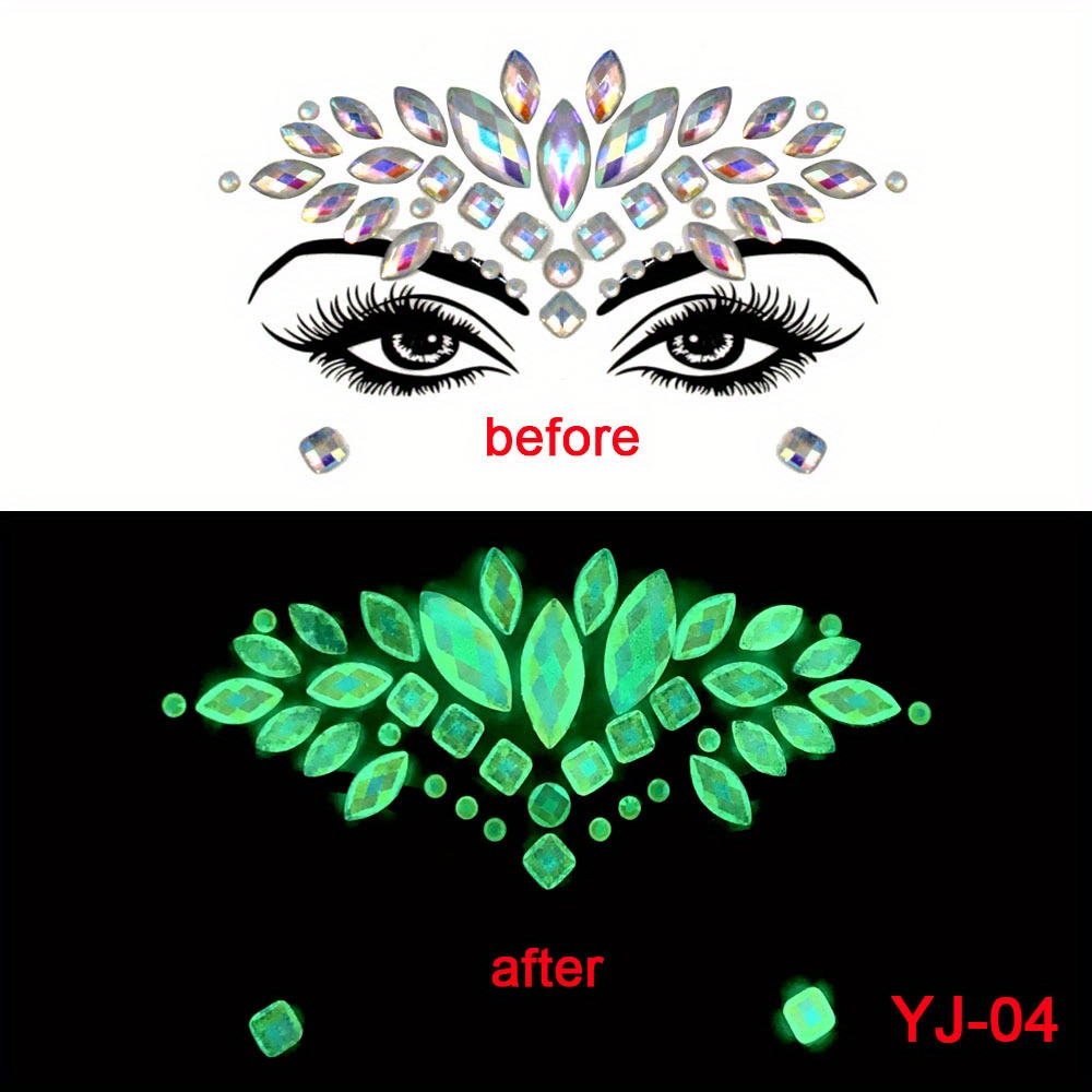 Women Mermaid Glow In Dark Rave Festival Glitter Rhinestone - Temu