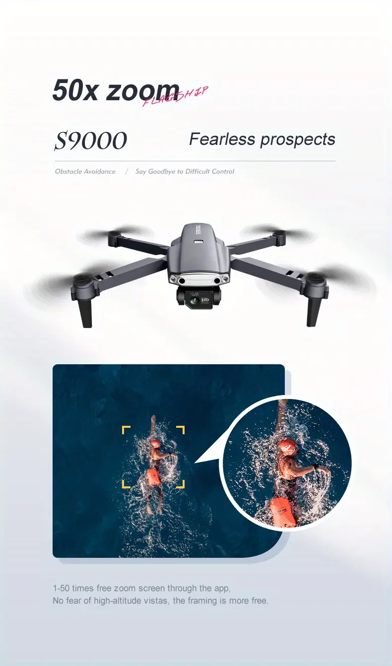 s9000 large size folding drone dual camera hd aerial camera esc camera obstacle avoidance remote control aircraft details 9